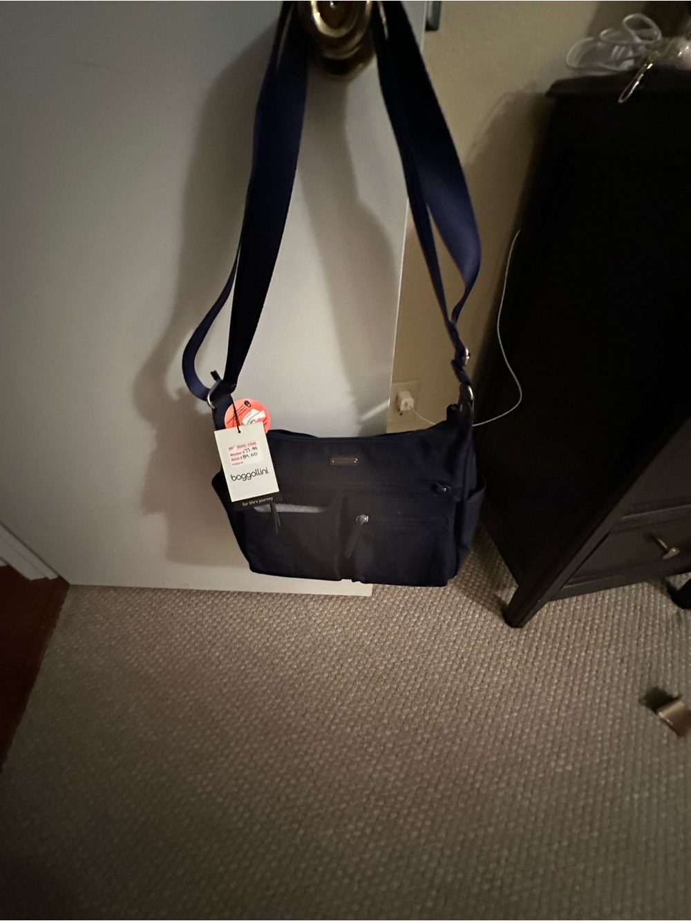 Baggallini Navy Crossbody Tote with Matching Pouch Set - Picture 8 of 8
